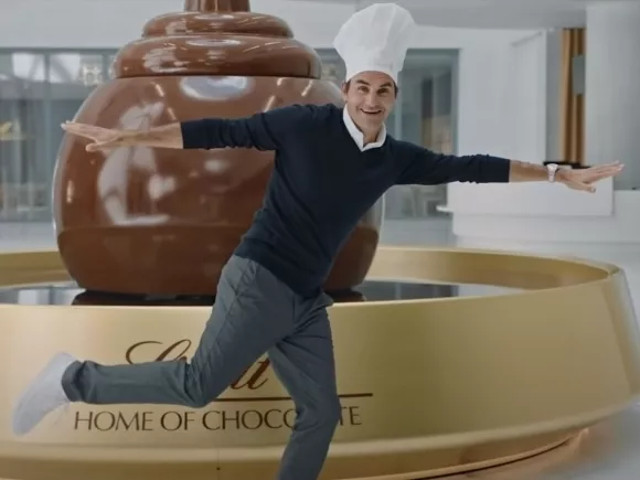 Hatalmas csokoládé-szökőkutat avatott fel Roger Federer